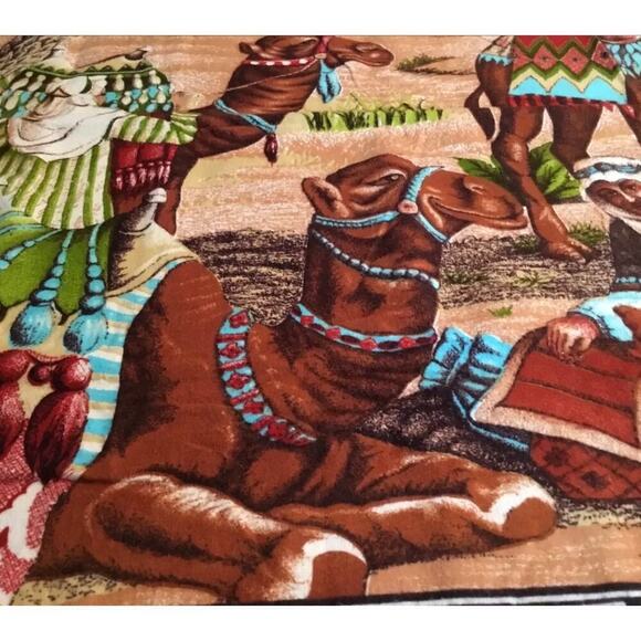 Arabian, Middle Eastern, Hanging Wall Tapestry/Carpet Vintage, Watering Camels - Picture 4 of 16